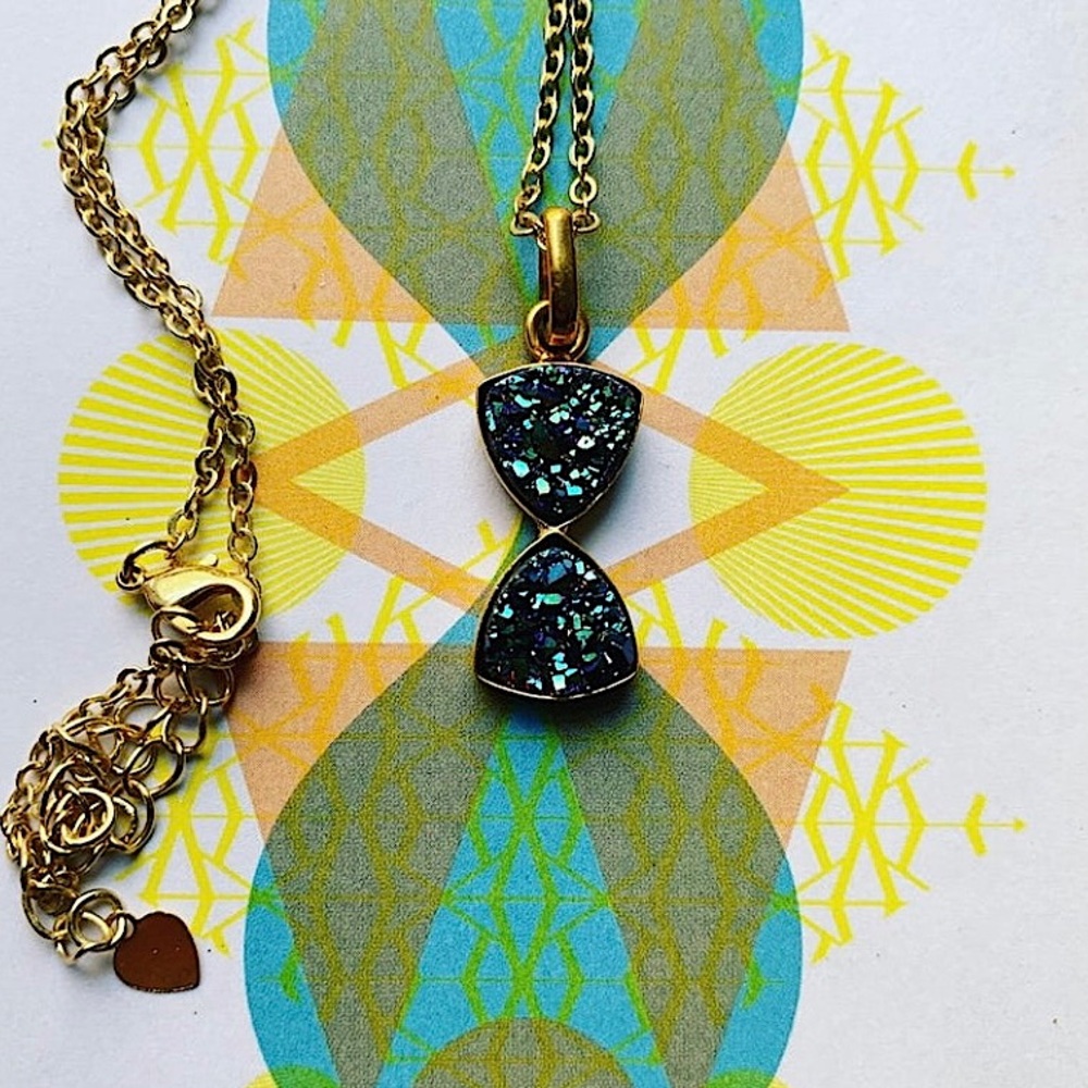 Green Druzy Necklace